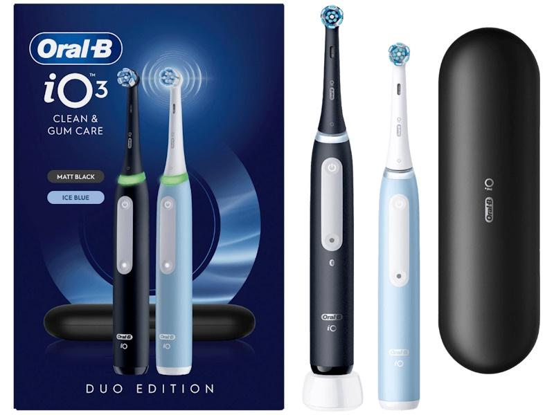 Elektrisk tandbørste Oral-B iO Series 3 DUO – Matt Black/Ice Blue