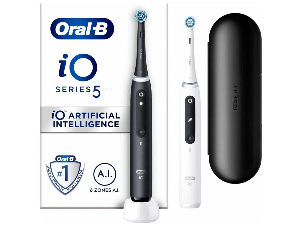Eltandbørste Oral-B iO Series 5 Duo – hvid/sort, 2 stk.